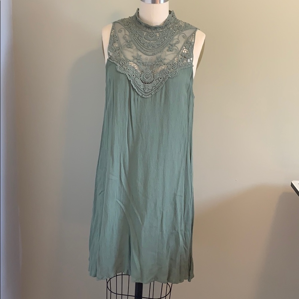 High neck lace dress